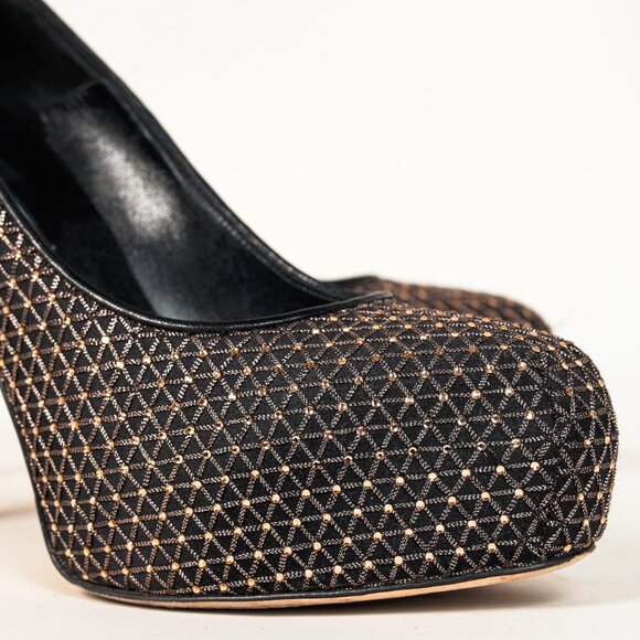 Brian Atwood Maniac Black Rhinestone Platform Pumps - Picture 7 of 10